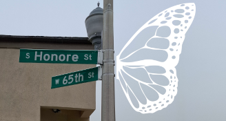 The Imaginal Cycles sign at the corner of 65th and Honore